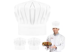Tenbrachian 3 STK Kochmütze, Verstellbare Kochmütze Unisex Kochmützen, Bäckermütze Chefkoch Mütze Koch Haube, Professionel Backmütze Koch Hut Kochhüte für Küche Zuhause