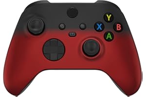 eXtremeRate Replacement Shell for Xbox Series X & S Controller - Personalized Upgrade - Shadow Red Soft Touch Grip Custom Cover Case Faceplate for Xbox Core Controller [Controller NOT Included]