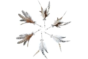 MWOOT 6 Piezas Juguetes Plumas Gato con Campanas, Accesorio Giratorio Juguetes Plumas para Gatos Interior, Recargas Plumas Repuesto con Campanas, Juguetes Gatos Plumas para Jugar y Ejercicio