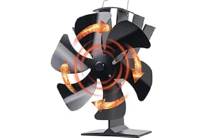 Tomersun Ventilateur de Poêle à Bois Alimenté par la Chaleur - Pour Poêle à Pellets, Cheminée