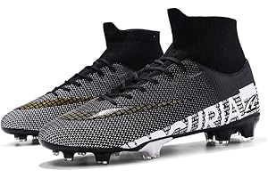 AOIKOY Football Boots Men's Trainers Outdoor High Top Football Shoes Professional Athletics Sneakers Teenager Breathable Soccer Shoes Lace Up Unisex