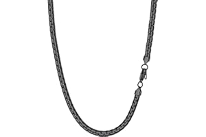PROSTEEL 2/4/6mm Chaine Acier Inoxydable pour Femme Homme, Collier Chaine Plaqué Or, Chainette Noire à Maille Boîte/Vénitienne - Longueur de 36/46/51/55/61/66/71/76cm