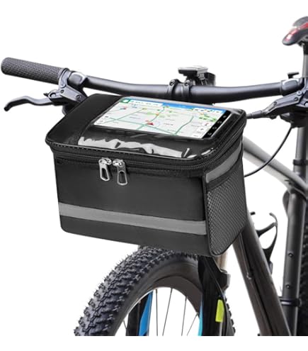 Borsa Da Manubrio Bici Impermeabile 5L | Con Tasca Touch Screen | Per E-Bike, MTB E Scooter