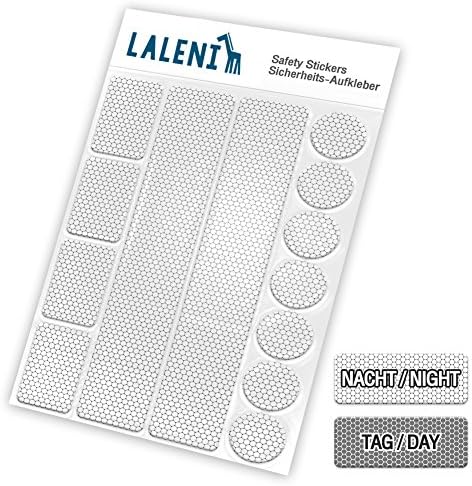 Strip Of 13 Reflector Stickers | Reflective Tape | Hi Vis Adhesive Strips | Night Visibility &amp; Security For Bike, Buggy, Backpack | Universal Usage | Long Lasting &amp; Efficient | by Paents
