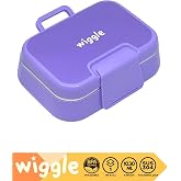 Wiggle Bento 1030ml Lunchbox Single Layer 2 Compartment Stainless Steel Lunch Box Dining Box (Purple)