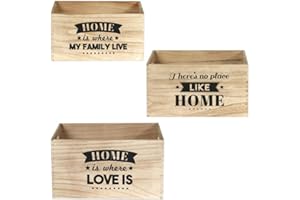 The Home Deco Factory Scatola, Legno, Multicolor, 40 x 31 x 22 cm, 3 unità