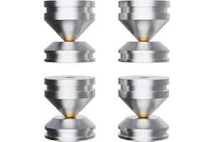 Monosaudio HiFi Lautsprecher Spikes, 4 Stück Aluminium 27x24MM High End Lautsprecherständer Füße Pads, Isolationsfüße Stoßdämpfer Füße Gerätefüße Untersetzer für Verstärker Subwoofer Plattenspieler