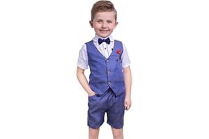 Nwada Abbigliamento Bambino Maschio da Cerimonia Vestiti Eleganti Tuta Bimbo Completo Camicia e Pantaloni 2 a 7 Anni