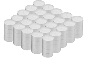 KARAN KING Unscented Tea Lights White, 8 Hour Long Burning TEALIGHT Candles - Long Lasting - Cotton Wicks - Smokeless (Weddings, Birthdays, Parties, Restaurants, Massage Parlors) (Pack of 100)