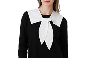 NiceYnn Shawl False Collar Court Style Detachable Mini Cape Fake Collar with Lace Up, Wide Lapel Ties Faux Collar Choker