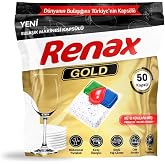 Renax Gold Bulaşık Makinesi Kaps&uuml;l Deterjanı 50 Adet