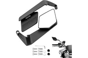 AULESSE Rétroviseurs Latéraux de Moto, Une Paire de Rétroviseurs Moto Universels avec Filetés 10mm et 8mm, Rétroviseur de Moto Compatible avec Motos Cyclomoteurs Scooters Voitures de Rue Diverses etc.