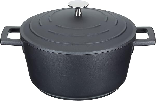 MasterClass Cazuela Pequeña con Tapa 2,5L/20 cm, Aluminio Fundido Ligero, Apta para Horno y Placa de Inducción, Negra - 1