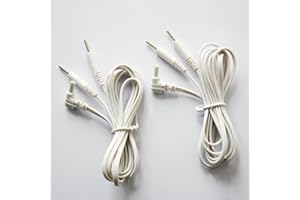 KONMED Tens Electrode Lot de 2 câbles de raccordement jack 2,35 mm 2 mm Blanc