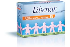 Libenar Fiale Aerosol Ipertoniche 3% per l’Inalazione in Aerosolterapia di Neonati, Bambini e Adulti, 18 Fiale da 4 ml
