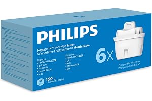 vattenersättningsfilterpatroner, 6-pack, Brita-kompatibel, minskar mikrofiber, klor, LIMESCALE, tungmetaller