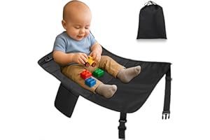 DAWRIS Podnóżek dla dzieci w samolocie, przedłużenie siedzenia dla małych dzieci, składany, regulowany pokrowiec na siedzenie, podnóżek, hamak, łóżko dziecięce, przenośne łóżko podróżne na krótki dystans