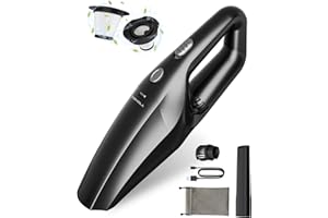 TEMOLA Handheld Vacuum Cordless, Car Vacuum Cleaner Cordless with 2 Filters, USB Rechargeable Lightweight Mini Vacuum Cleaner, Portable Vacuum Cleaner for Car, Home, Pet Hair Cleaning