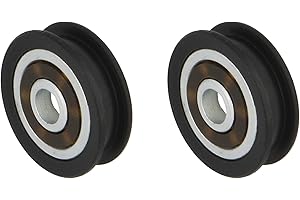 Amig - Łożyska z moskitierą - Zestaw 2 szt. - Ø 21 mm - Łożysko kulkowe z rowkiem prowadzącym - Do montażu na przesuwnych oknach przeciw komarom - Poliamid czarny