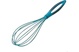 OUNONA Batidor Manual De Varillas De Silicona Antideslizante, Mango Ergonómico, Ideal Para Mezclar Y Batir En Repostería, Apto Para Lavavajillas, Tamaño Compacto De 26X5,5Cm, Color Rojo