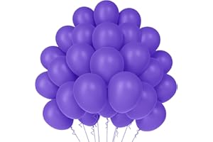 WAREHOUSE WARHOUSE Globos Morados Globos Púrpura 12'' - 50 Piezas | Guirnalda de Globos para Cumpleaños,Graduaciones, Fiesta, Boda, Bautismo y Más - Decoración Festiva.