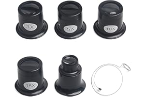 HENGBIRD Lupa powiększająca 3 x 5 x 10 x 15 x 20 x do lupa zegarmistrzowskiego, narzędzia naprawczego, okularów, biżuterii, okularów, biżuterii, okularów, do biżuterii, diamentów, monet