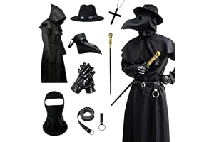 XEERUN 8 stycken pestläkarkostym män, plague doctor kostym vuxna