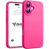 Babilden iPhone Kılıf İnce Sıvı Silikon 3 Katmanlı Tam Kaplamalı Yumuşak Jel Kau&ccedil;uk Kılıf Kapak, A&ccedil;ık Pembe (iPhone 16 17)