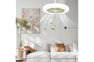 RuiDay 3 Velocità Ventilatore da Soffitto con Luce, E27 Lampadina Ventilatore con Telecomando e Timer, LED Dimmerabile Luce con Ventilatore, per Soggiorno Ufficio Camera (Con Testa Universale)