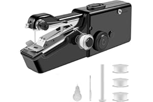 MERWLUKT Handnähmaschine, Hand Nähmaschine für Anfänger, Mini Nähmaschine Tragbare für Zu Hause und Reisen, Kleine Nähmaschine für Kleidung, Vorhängen und Stoffe, Schwarz