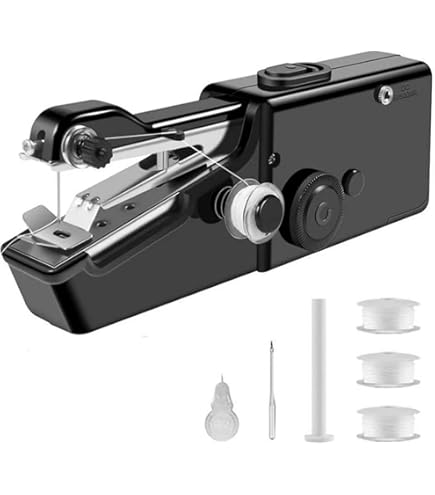 Mini Nähmaschine Elektrisch Tragbar | Handnähmaschine Mit Zubehör Für Haushalt & Notfälle