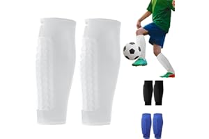 AUNGCSHE Protege Tibia Foot, XS/S/M/L/XL Protection Professionnelle du Mollet, Protection Solaire, Légers et Respirants, Fort et Léger Protege Tibia pour Jeux de Football, Jogging, Courir
