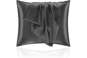 HOMEBLISS Poszewka na poduszkę satynowa 65 x 65 cm - Jedwabista poszewka na poduszkę chroni skórę i włosy - Certyfikat Oeko-Tex® - Super miękka i hipoalergiczna - 2-częściowa poszewka na poduszkę z zamkiem