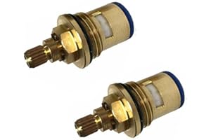 HEIBTENY Válvula de repuesto de latón para grifo de grifo de disco de cerámica de 1/4 de vuelta 1/2 pulgadas para grifo de cocina caliente y frío (paquete de 2)