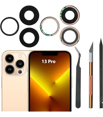 Kit 3 Lenti In Vetro Zaffiro Per Fotocamera Posteriore Di IPhone 13 Pro/13 Pro Max – Con Adesivi E Pinzetta