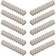 GTSE 10 Pack of 12 Way 5 Amp Electrical Connector Block, 115mm Length, White Terminal Block Electrical Connector Strips