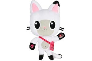 GABBY'S DOLLHOUSE Gabby‘s Dollhouse, 33cm große Plüsch-Katze Talking Pandy Paws (deutsch: Panda Pfötchen) mit Lichtern, 2 englischen Liedern und 10 Geräuschen, geeignet für Kinder ab 3 Jahren