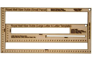 WedDecor UK Wooden Postal Parcel Template, Shipping Mail PIP Ruler with 3pcs Set for Large Letter, Small Letter and Parcel Checks, Royal Mail Pricing in Proportion Size Guide and Mail Gauge Tool