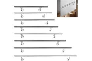 SUBTLETY 100cm Edelstahl Handläufe für Treppen Wandhandlauf inkl. Wandhalterung & Endkappen Wand Treppengeländer Gebürsteter Sicherheit Geländer Bausatz für Innen & Außen Brüstung Balkon Eingangs