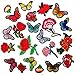 Produktbild JZK 22x patches aufbügeln set, 12x patches Blüten + 10x patches Schmetterling Aufbügelflicken Gestickte Flicken für Jeans Kleid Applique Cheongsam DIY Handwerk