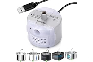 VinDox Pompa per Fontana per Gatti, USB Pompa di Ricambio Fontanella Gatti per 2.5L/2L/3L Fontanella con LED (Senza Adattatore)