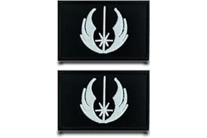 TUYATEZHI Pack of 2 Jedi Order Knight Symbol Flag Patch Removable Patches with Embroidery Closure Tactical Military Patch Applique for Backpacks Jacket Bags Vest Clothing