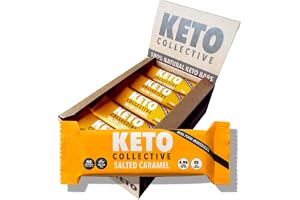 Keto Collective Wholefood Keto Bars I 15x40g I Caramel I Net Carbs I Low Carb In High Fiber Of Natural Ingredients I Sourc