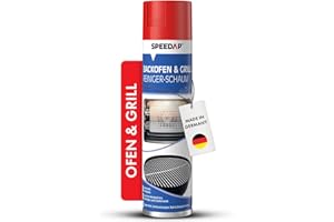 SPEEDAP Backofen- und Grillreiniger | 500 ml Schaum | kraftvoller Reiniger und Fettlöser für Backofen, Grill, Herdplatte, Ceranfeld und Kaminglas | löst selbst stark eingebrannten & rußigen Schmutz