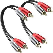 Câble Audio RCA Plaqué Or 2 Mètres - Pour Subwoofer Et Ampli - Cuivre OFC 20 AWG, Haute Qualité Sonore - 13