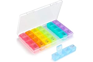 ABUBU Tablettenbox mit 28 Fächern