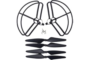 BLLRC 4PCS Hélice & 4PCS Housse de Protection pour Hubsan H501S H501A H501C H501M H501S pro H501S W Photographie Aérienne Quadcopter RC Airplane Pièces de Rechange Housse de Protection d'Hélice -Noir
