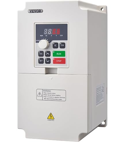 Variateur De Fréquence Triphasé 0,75 KW 380V - Convertisseur Vectoriel AC Entrée 3,4A Sortie 0-320Hz 2,5A - Pour Moteurs Industriels - Boîtier ABS Ignifuge - Refroidissement Actif