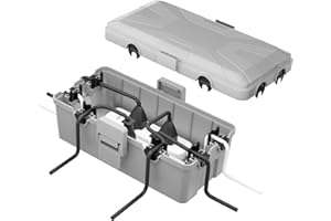 RISEMART Waterproof Electrical Box, IP54 Weatherproof Outdoor Extension Lead Dribox with 6 Cable Entries/Exits, 25 * 12 * 9.5cm Dry Box for Outside Socket, Electrics, Plug (Small, Grey)