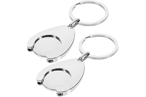 Veemoon Porte-Clés Jetons De Caddie En Métal Jetons De Caddie Panier Coin Quart 2 Pièces Porte-Clés En Métal Portable Pour Le Changement Ou L'épicerie Panier Porte-Clés B